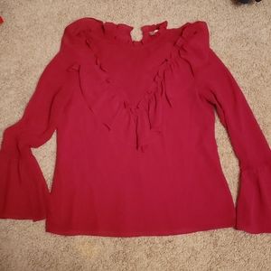 Magenta blouse size M ruffled